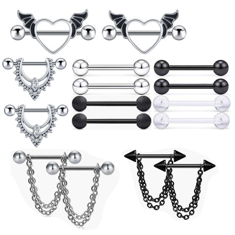 16G labret stud size and finish detail