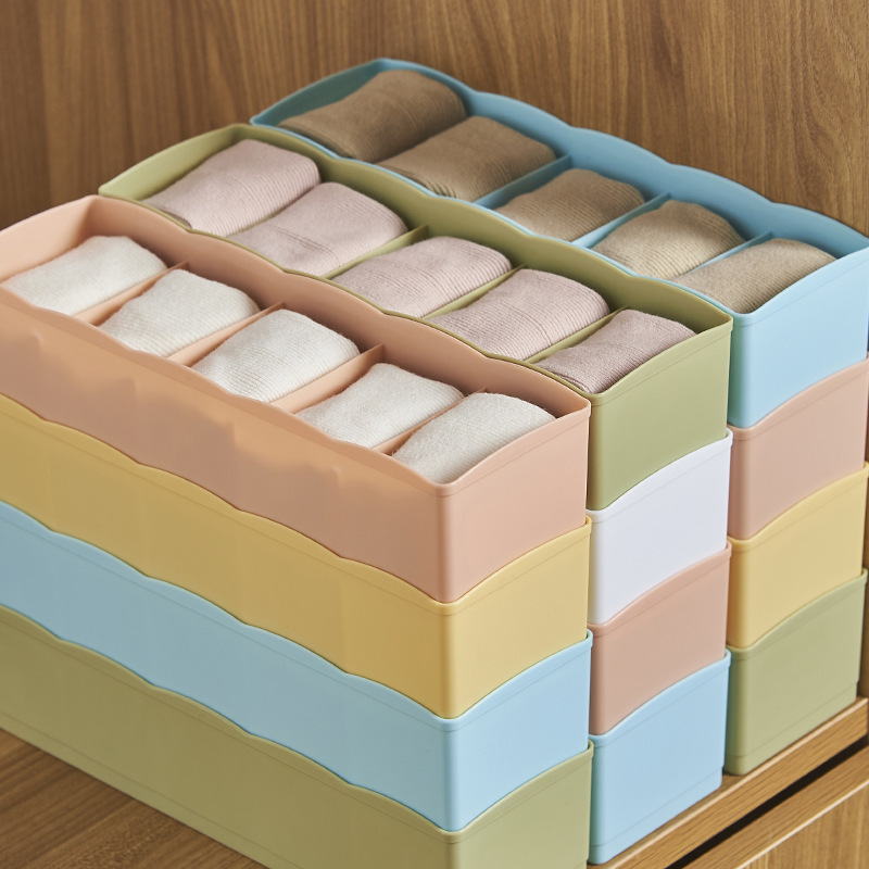 Organizador de ropa interior 3 en 1, compartimentos para calcetines y ropa, plástico durable