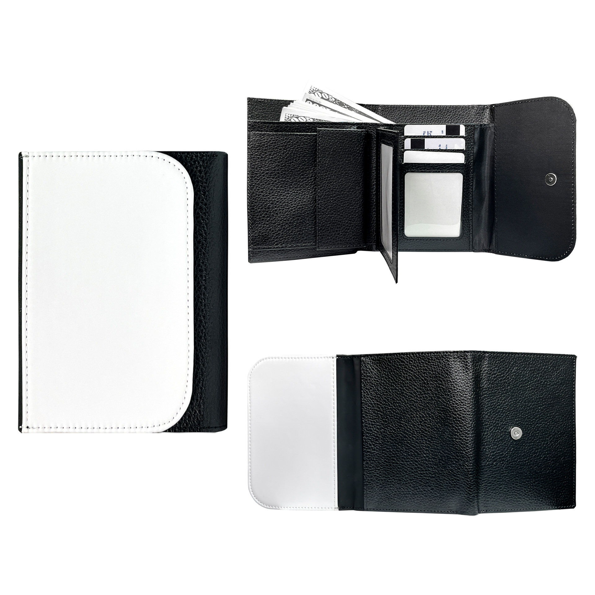 Fábrica directa de transferencia de calor sublimación térmica de alta capacidad 30% de cambio de hombres y mujeres cartera en blanco sublimación térmica serie en blanco