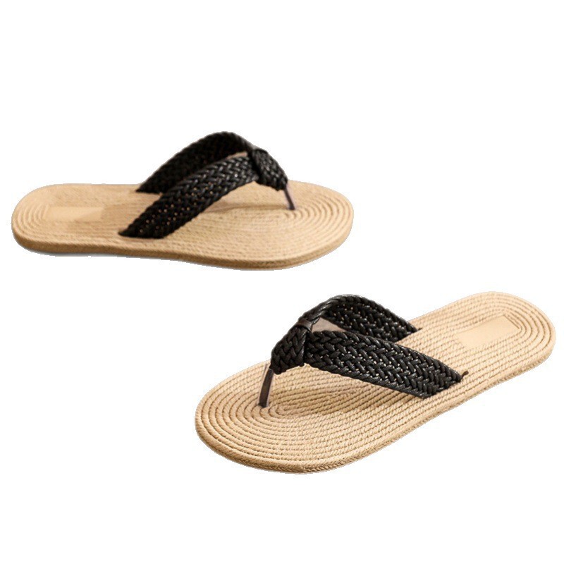 Women's Arch Support Flip Flops Plaid Yoga Mat Slip-On Summer Beach Cushioning Walking Clip Toe Pad Sandals