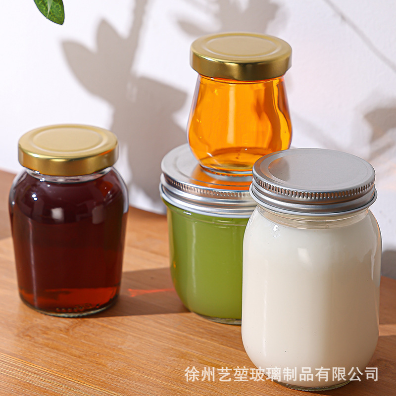 铝盖螺口密封罐燕窝玻璃瓶耐高温厨房食品包装瓶酱菜蜂蜜收纳空瓶|undefined