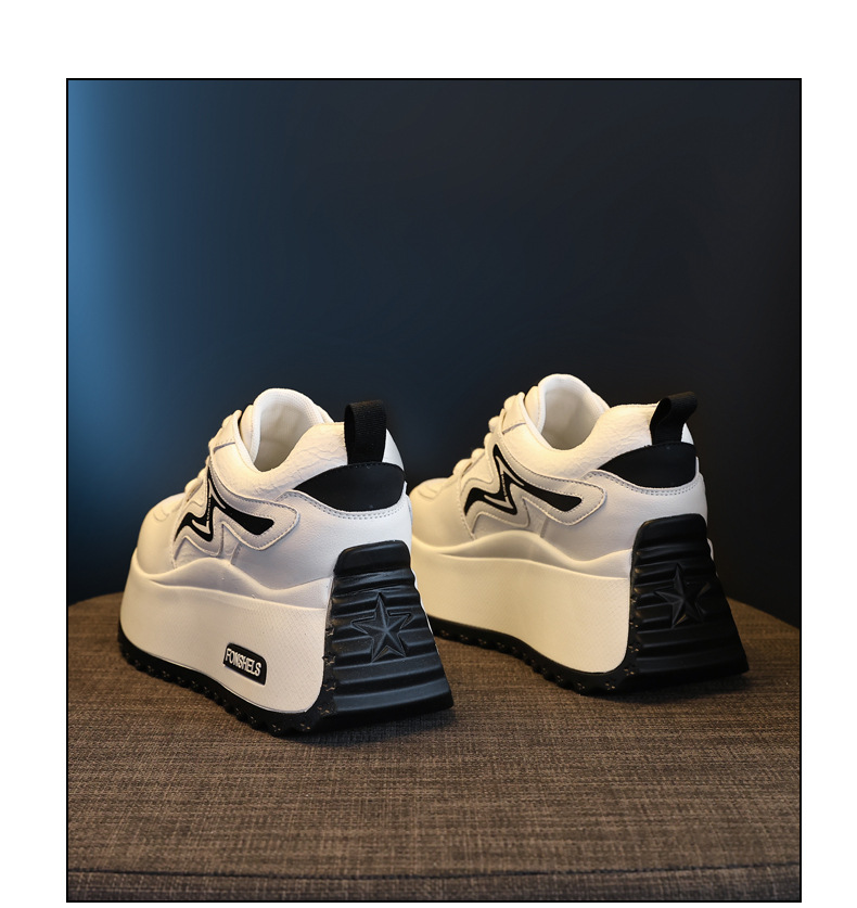 Giày sneaker nữ đế dày tăng chiều cao, phong cách thể thao trắng đa năng — Cơm trắng mơ chi tiết 20
