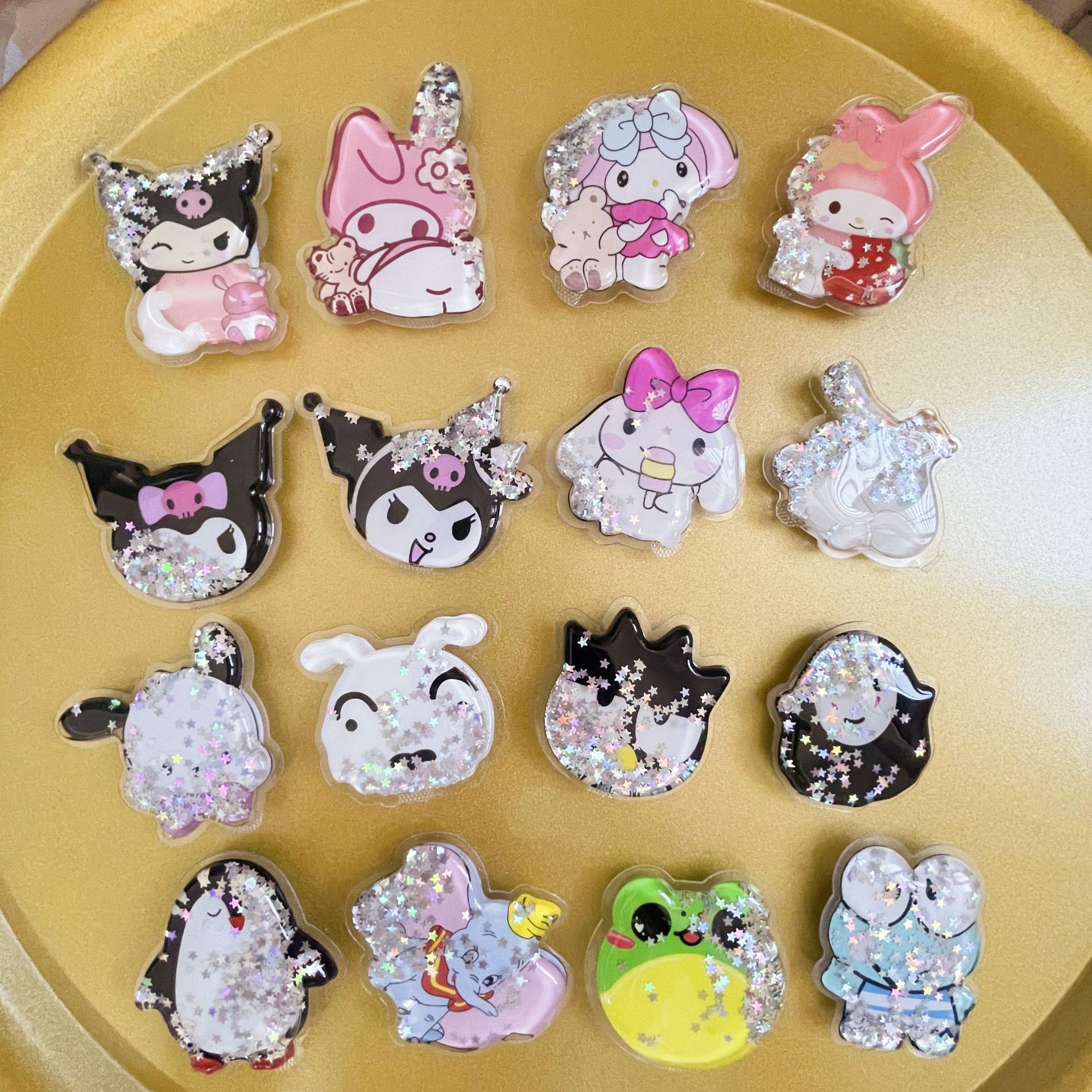 新款伸缩手机支架卡比玉桂狗库洛米滴胶卡通可爱气垫垫减压壳桌面