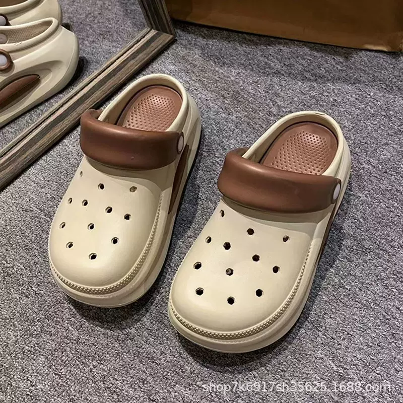 女士拖鞋夏季洞洞鞋EVA女款凉鞋两用可外穿防滑轻便平底透气溯溪