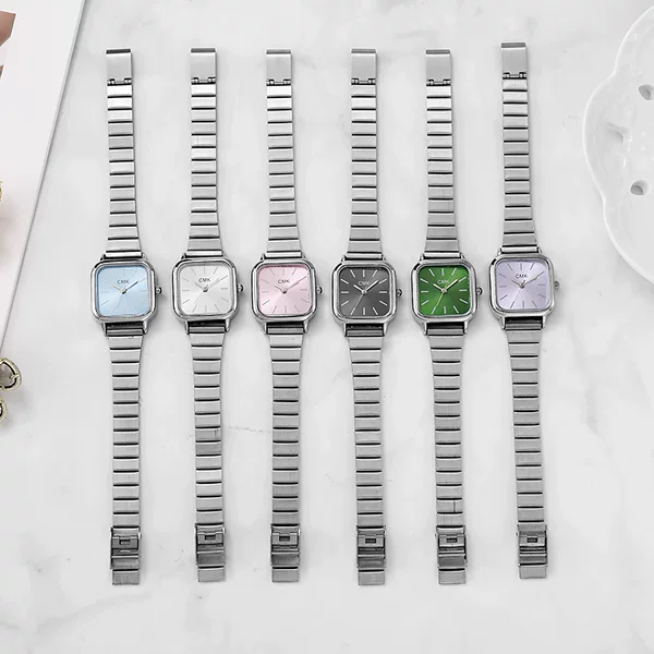 Square alloy bamboo steel crawler women's watch cold wind simple small dial female student quartz watch wholesale