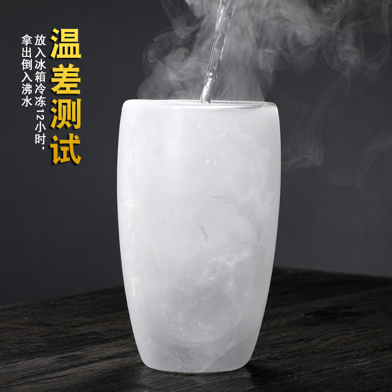 [Cross-border] de doble capa de vidrio de borosilicato de alta temperatura resistente hogar en forma de huevo perfumado té taza de agua leche taza de café de vidrio