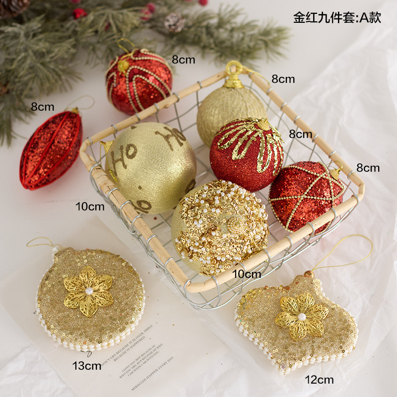 Bola de Navidad de champán, colgante de decoración de árbol de Navidad, bola pintada a mano, decoración de la escena de la ventana, accesorios, decoraciones navideñas