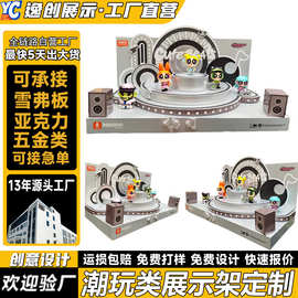 潮玩手办主题雪弗板展示架盲盒公仔场景收纳展示盒亚克力盒子定制