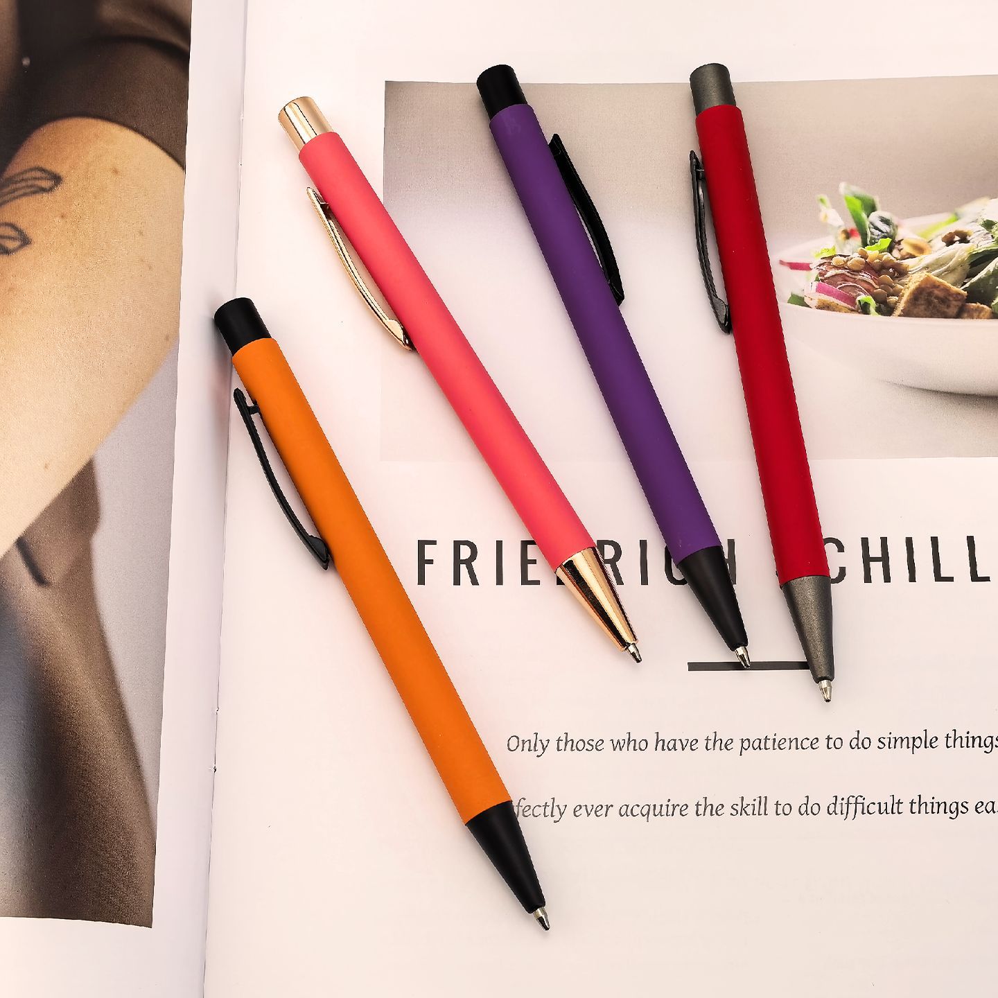 Lápiz de metal lápiz de pulverización de metal lápiz de pantalla táctil lápiz de hotel lápiz de bolas de metal lápiz de condensador de pegamento blando de metal