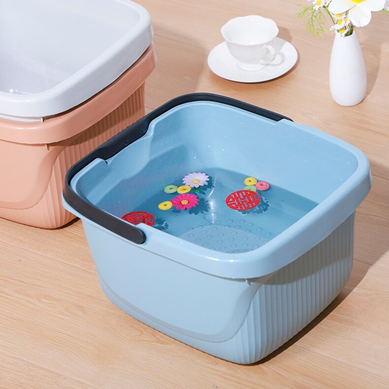ソース卸売プラスチック足湯バケツ、厚みのある足湯バケツ、印刷可能なロゴ、高さのあるマッサージ足湯バケツ、ポータブル足湯バケツ|undefined