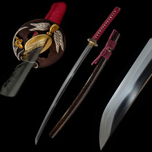 红蜻蜓打刀手工锻打日本刀剑T10钢Hamon武士刀外贸katana未开刃
