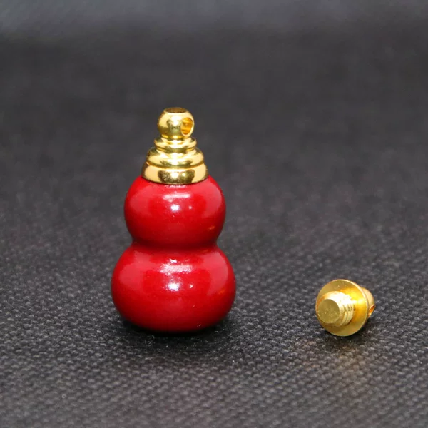 Cinnabar Purple Gold Sand Gourd Pendant Can Be Opened to Hold Sand, Gourd Necklace Keychain Imitation Cinnabar Phone Charm