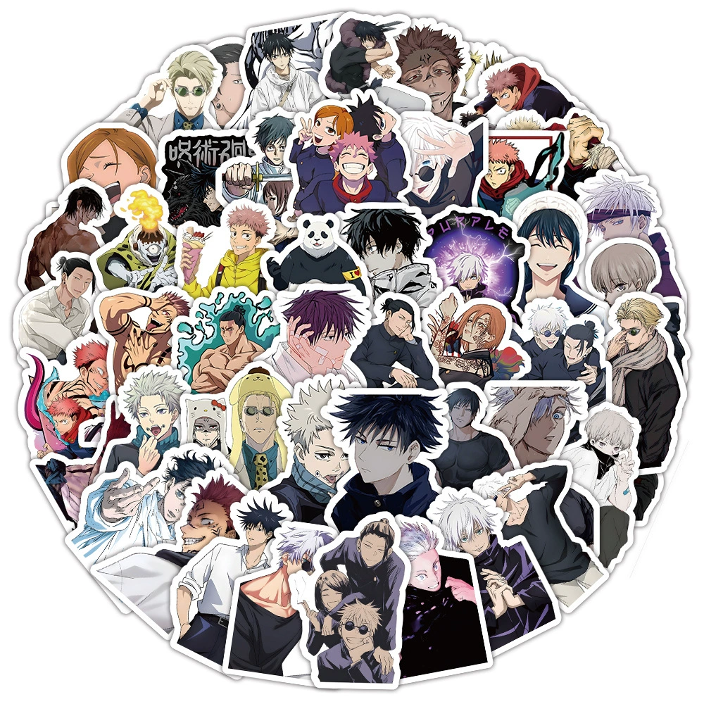 Дверной мультфильм Jujutsu Kaisen, мобильный телефон, скейтборд, водостойкая наклейка, стикеры