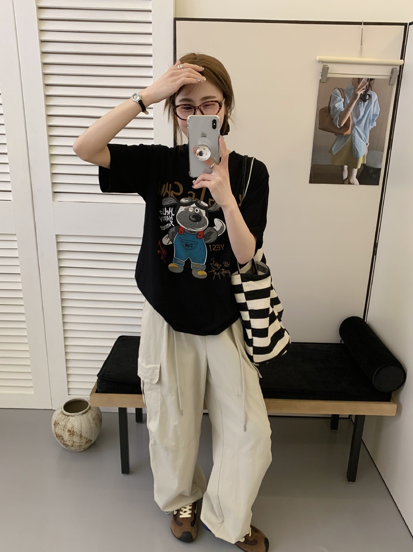 现货女装短袖上衣设计感刺绣百搭T恤圆领套头打底衫印图街头潮人