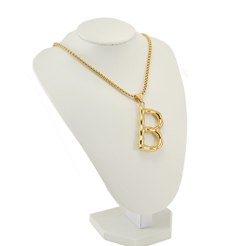 30g Weight Pendant Jewelry Making Type 1 Piece 48*34mm 304 Stainless Steel 18K Gold Plated Letter Polished Pendant