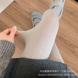 日系JK浅灰色连袜裤女春秋款天鹅绒烟灰色丝袜爱心深灰色打底裤