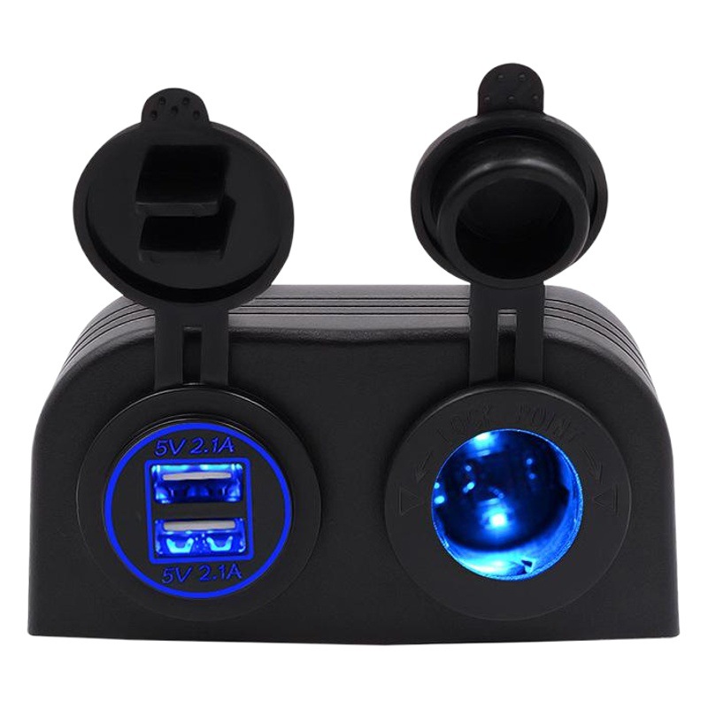 Motor coche barco yate universal 4.2A dual USB cargador de teléfono móvil con luz encendedor asiento eléctrico