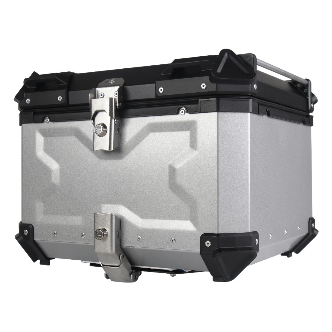 45L 55L65L80L en relieve X aleación de aluminio tronco motocicleta eléctrica maletero de liberación rápida de almacenamiento de equipaje