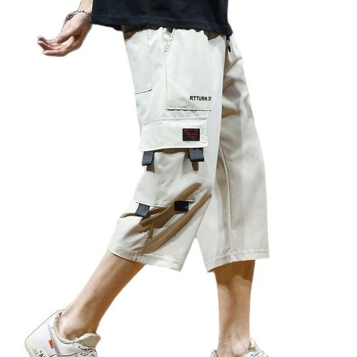 2025 New Summer 7/8 Length Sports Pants Work Shorts Men's 7/8 Length Pants Men's Thin Casual Streetwear Brand Mid Pants