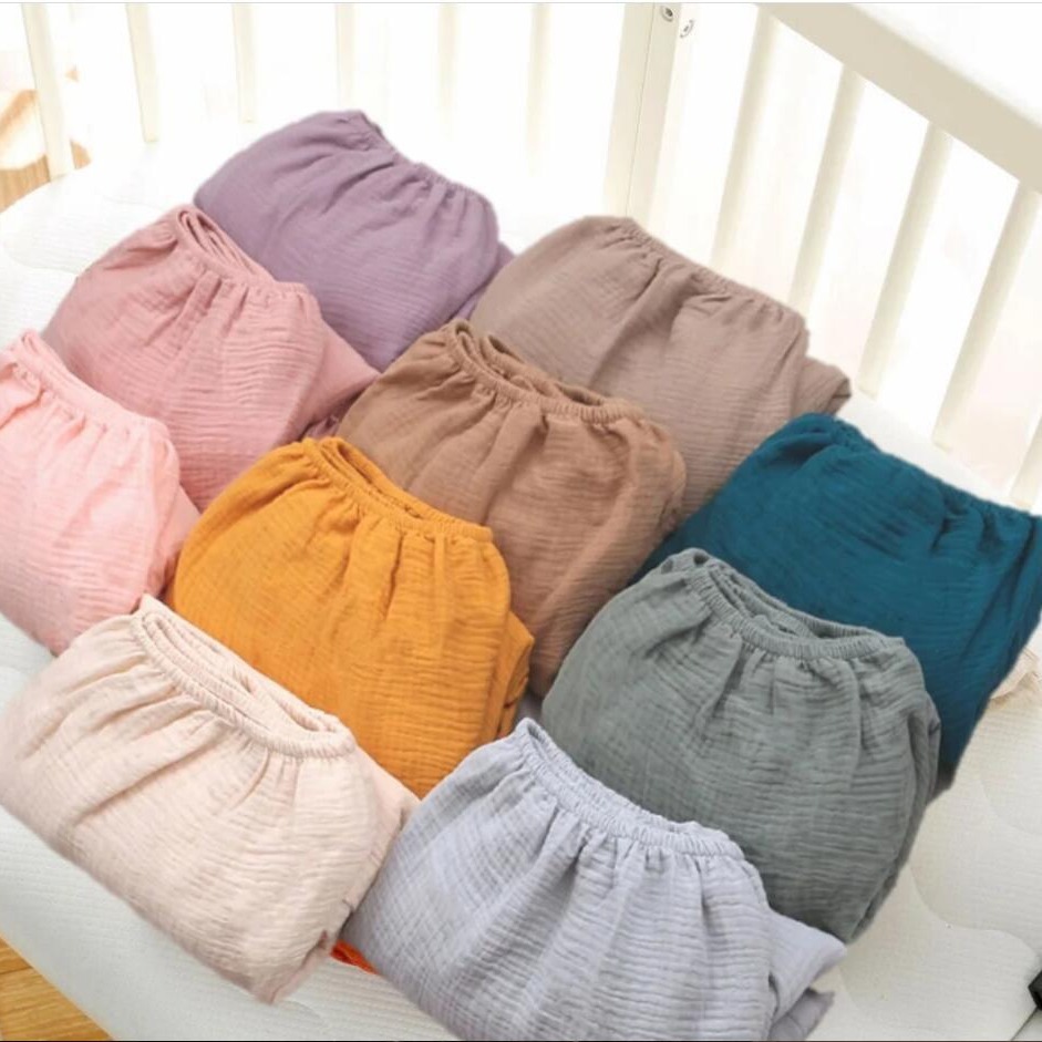 Amazon Hot Selling Printed Cotton Crepe Crib Bed Sheet Universal Size Bed Fat