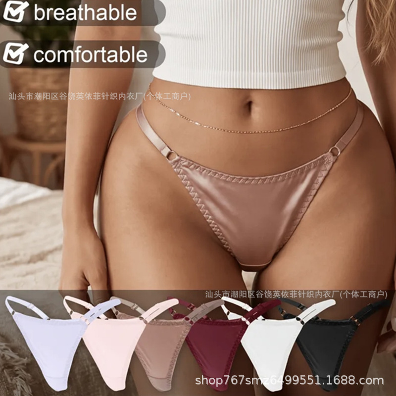 European and American cross-border Temu Shein foreign trade women's sexy thong with thin metal buckle, popular in Russia European and American cross-border Temu Shein foreign trade women's sexy thong with thin metal buckle, popular in Russia