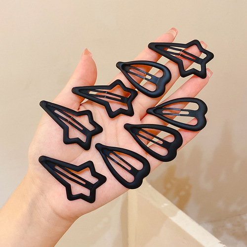 Children's bb clip hair clip one-word clip girls black simple side bangs clip girl's forehead broken hair clip