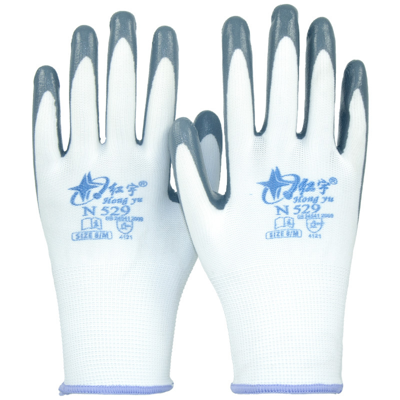 Xingyu Hongyu N539 Ding Qing Guantes de seguro laboral sumergidos Guantes protectores mecánicos resistentes al desgaste y al aceite Guantes resistentes al desgaste al por mayor