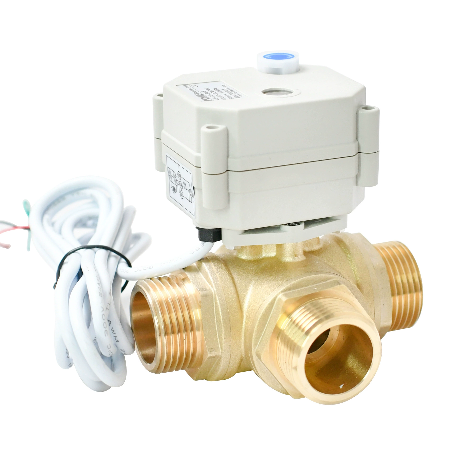 Микроэлектрический шаровой клапан 1inch ручной и автоматический, нормально закрытый, нормально открытый, латунный, с внешней резьбой, трехходовой переключающий клапан типа T/L