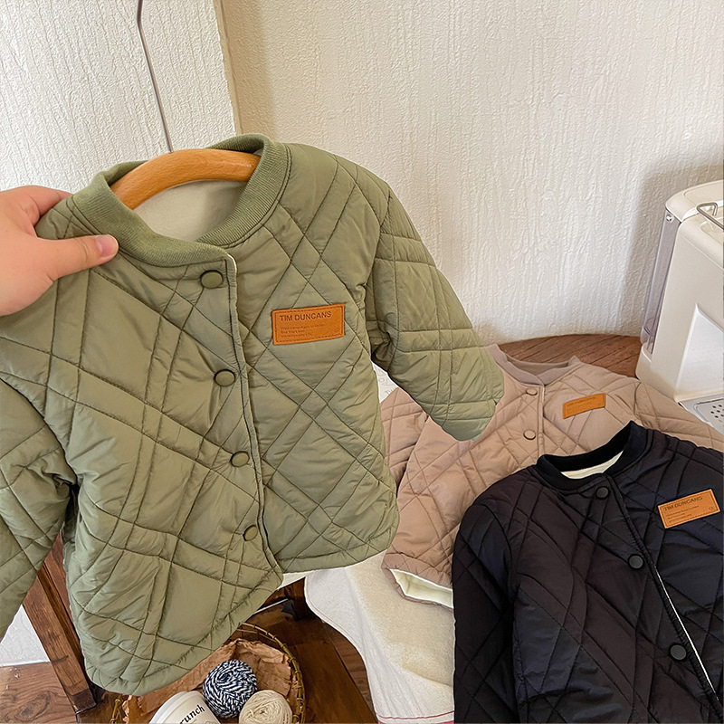 2024 nuevo otoño y invierno ropa interior para niños con chaqueta de algodón de lana de moda