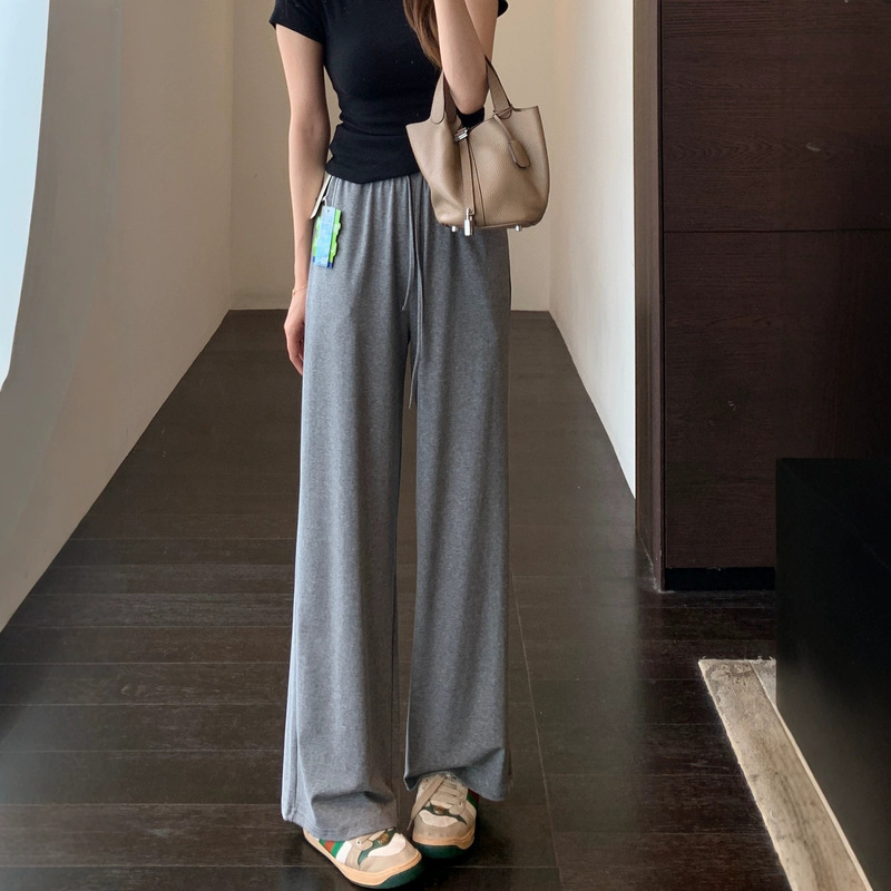 Summer Cool and Comfortable High-Waisted Slimming Straight-Leg Casual Wide-Leg Pants for Women 2026 New