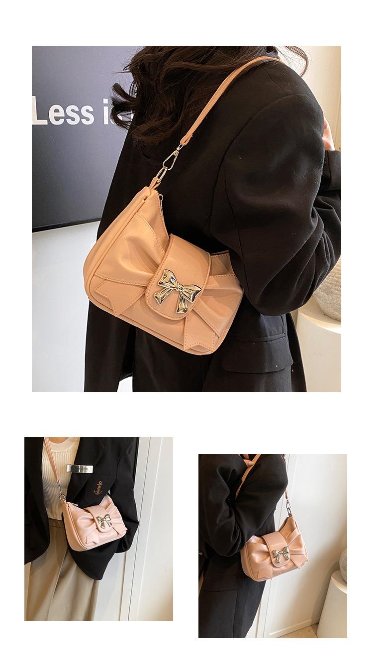 Women's Small Pu Leather Solid Color Fashion Bowknot Flip Cover Shoulder Bag display picture 1