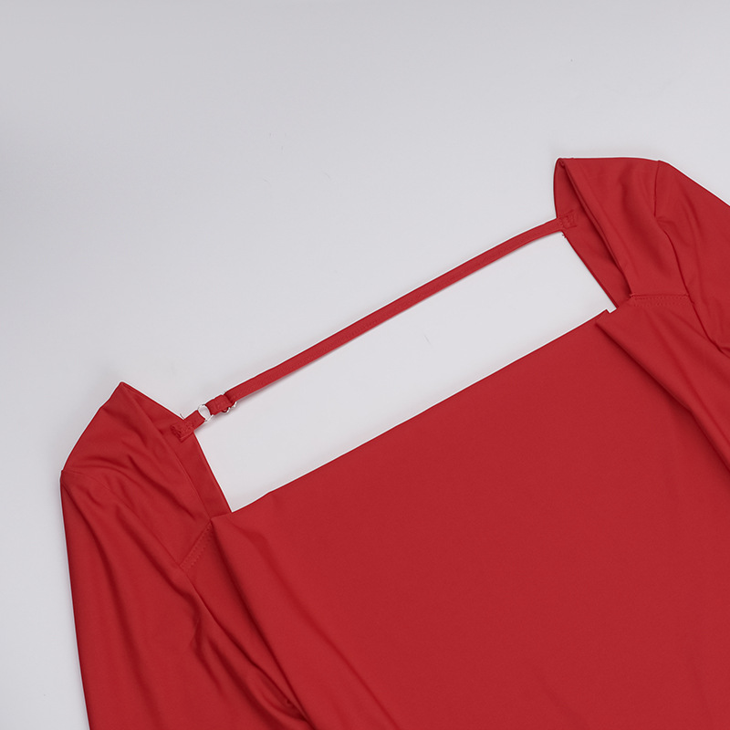 Autumn Holiday Sexy Long Sleeve Backless Bow Slim Fit Dress Women