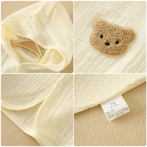 Baby cloak summer sun protection outdoor hooded cloak pure cotton gauze breathable cute baby sun protection clothing new summer