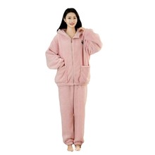 睡衣女秋冬长袖加厚加绒珊瑚绒女士睡袍套装保暖法兰绒家居服暖冬