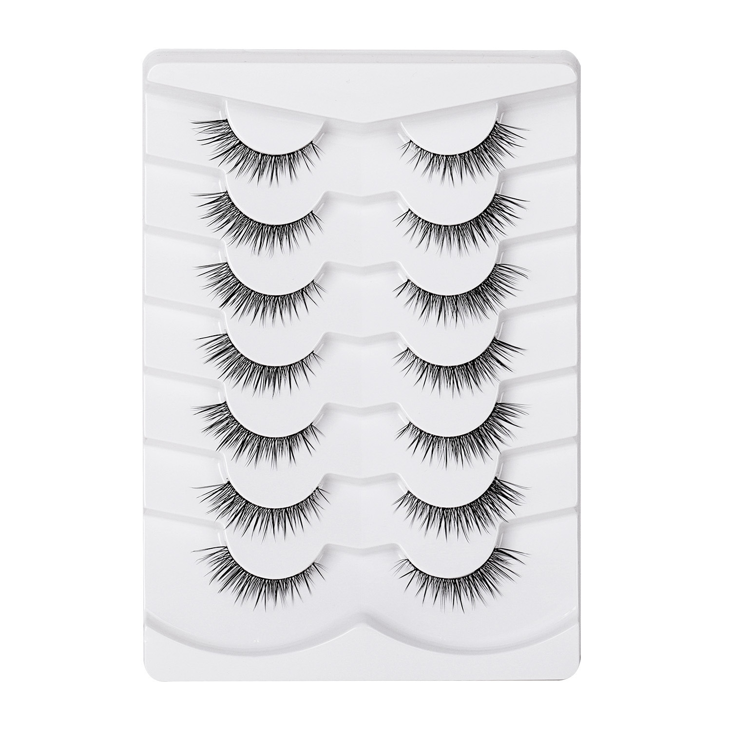 10 par de pestañas falsas hechas a mano pura natural desnuda mujer maquillaje cruzado denso estereoscópico transfronterizo transparente terrier pestañas falsas