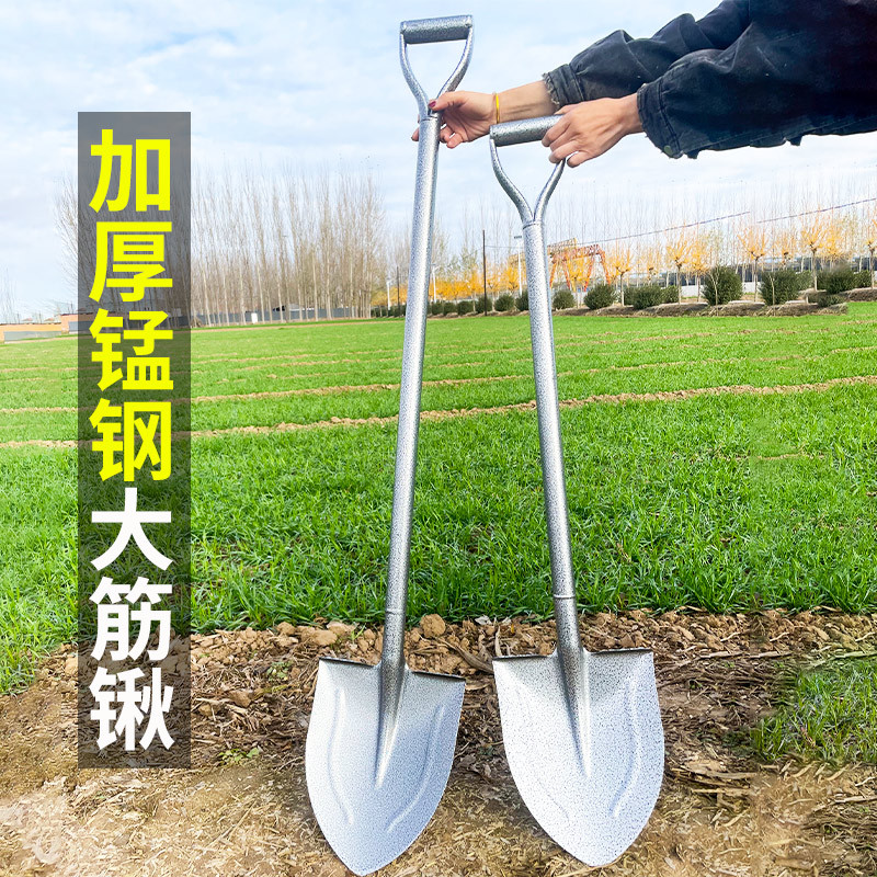 Exportar una pala con mango de hierro, excavación al aire libre, excavación de zanjas, pala puntiaguda, uso agrícola, voltear el suelo, aflojar el suelo, espesar, pala grande para uso doméstico