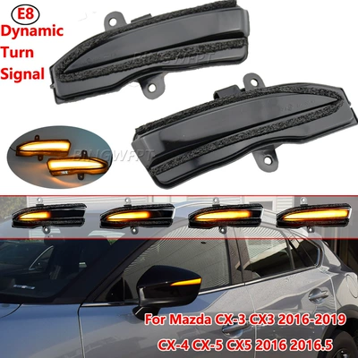 Suitable for Mazda CX-3 CX-4 CX-5 modified rearview mirror running water light dynamic streamer turn signal light (Dönmə işıqları) - black