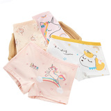 Цельная Прямая поставка, 4 упаковки нижнего белья для девочек, боксеры из чистого хлопка для средних и больших детей без зажима, удобные четырехигольные, шестиниточные, промежностные хлопковые трусы из чистого хлопка.