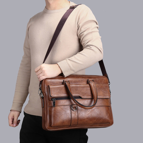 2025 Fashion Briefcase for Men, Hand-held Top-handle Crossbody Business Laptop Bag Backpack Document Bag