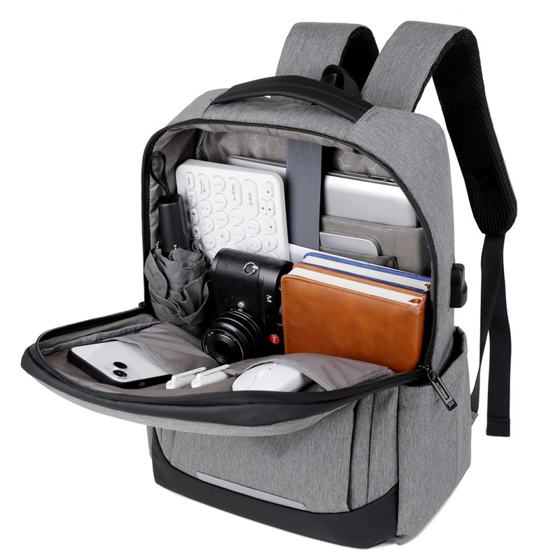 Nueva mochila de negocios multifuncional para hombres, carga USB, anti-salpicaduras, ocio, simple, mochila para computadora para estudiantes, marea