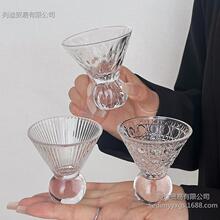 小众ins复古小酒杯宝石纹高足玻璃杯主人杯一口杯功夫茶杯品茗杯