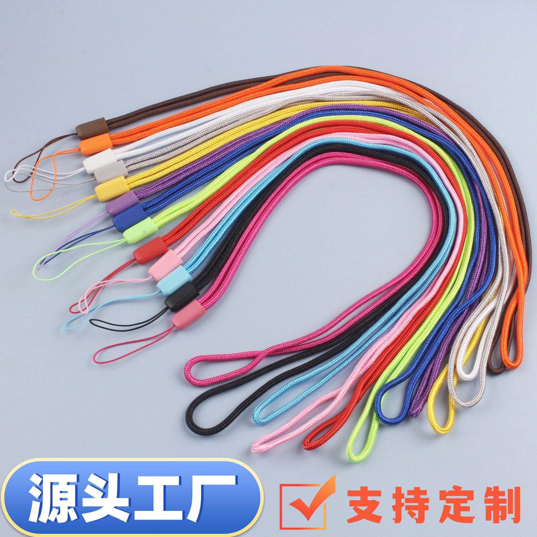 现货供应3.0圆形尼龙编织挂绳长款U盘手机相机胸牌工牌挂脖吊绳