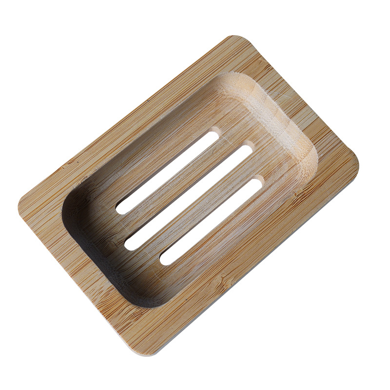 Caja de jabón de bambú grasa Hogar Japonés jabón rack placa caja drenaje rack bambú jabón caja de baño suministros al por mayor