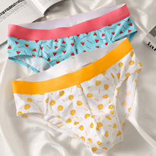 男士内裤棉质舒适三角裤个性中腰休闲水果印花短裤青年短裤衩