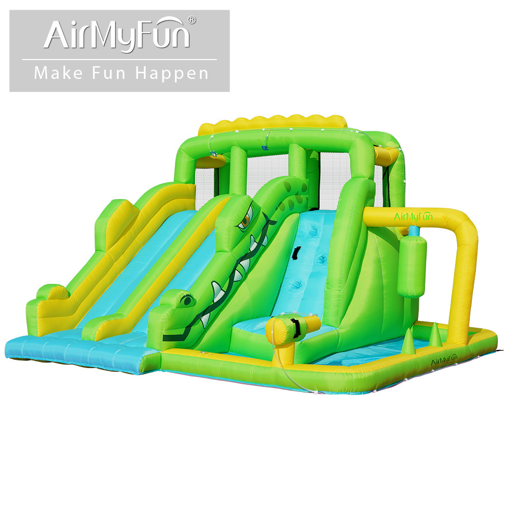 AMF | Castillo de rociado de agua para niños Casa pequeña tobogán inflable fiesta interior rociado de agua parque infantil castillo inflable