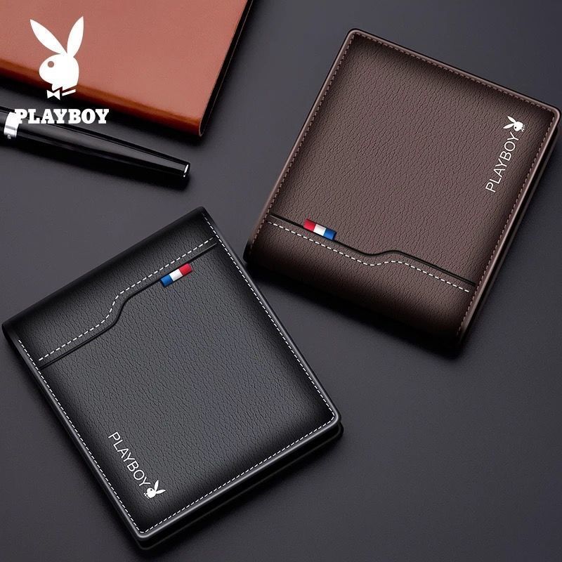 Playboy Men's Wallet Short Wallet Wallet Multi-function Driver's License Card Holder Wallet Men's Wallet