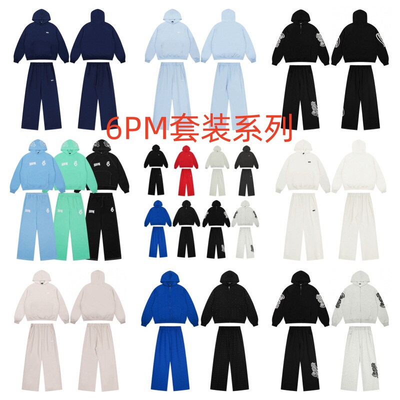 Cross-Border Set Sixpm/6Pm American Niche Brand Sports Classic Embroidered Small Logo Letter Sweatshirt Hoodie Cross-Border Set Sixpm/6Pm American Niche Brand Sports Classic Embroidered Small Logo Letter Sweatshirt Hoodie