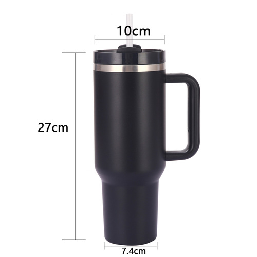 40oz Car Cup Large Capacity Ice-Busting Cup with Convenient Handle 304 Stainless Steel Insulated Cup Creative Gift