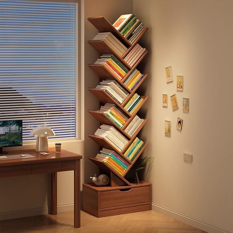 Simple Storage Rack, Tree-Shaped Small Bookcase, Floor-Standing Display Cabinet, Living Room Storage Rack, Creative Picture Book Rack, Bookshelf