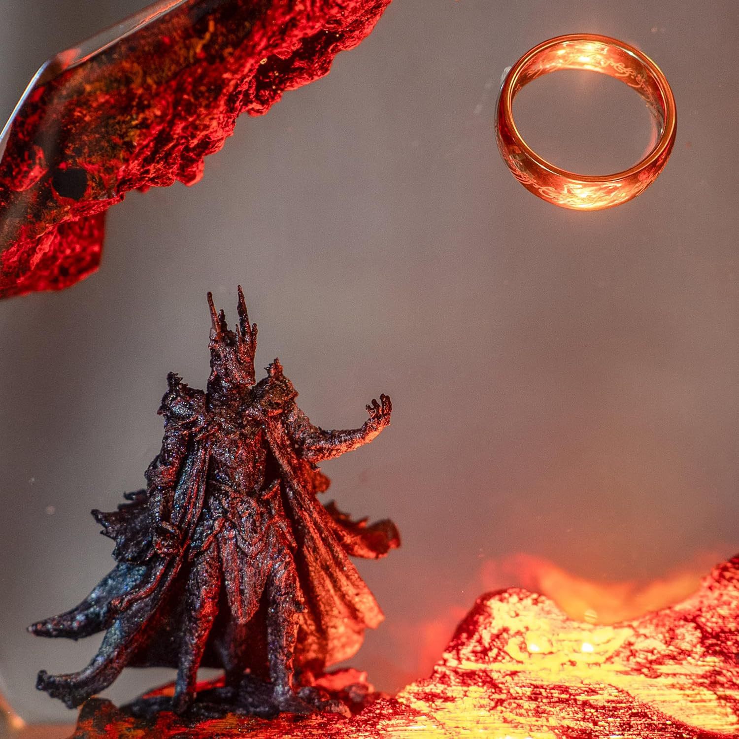 Luz de escritorio de resina del anillo oscuro, lámpara de resina Sauron, Ri.ng OT, lámpara del anillo oscuro, regalo del día del padre